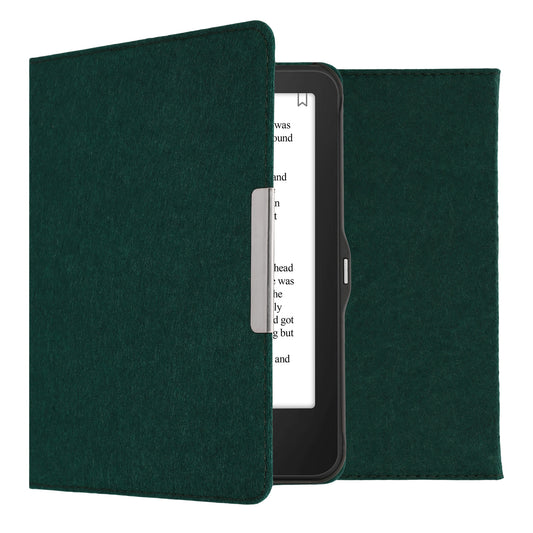 kwmobile Hülle kompatibel mit Tolino Vision 1 / 2 / 3 / 4 HD - Filz Stoff eReader Schutzhülle Cover Case - Petrol Petrol  