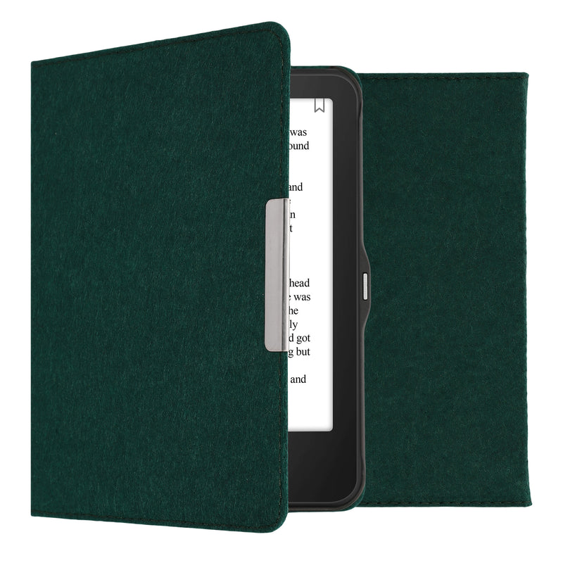 kwmobile Hülle kompatibel mit Tolino Vision 1 / 2 / 3 / 4 HD - Filz Stoff eReader Schutzhülle Cover Case - Petrol Petrol  