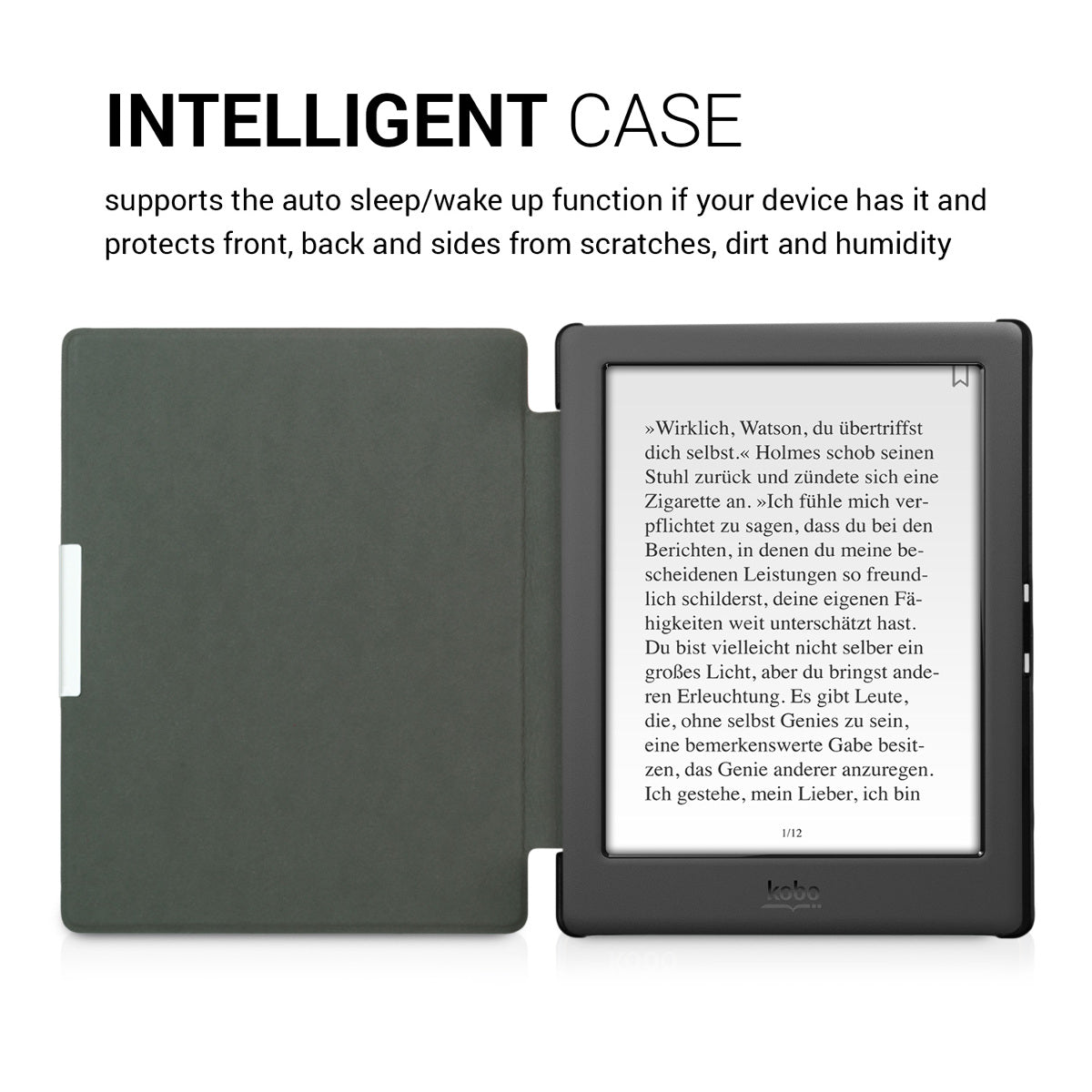 kwmobile Protective Case for Kobo Glo HD / Touch 2.0 Case - eReader Flip Case with Auto Sleep Function - Butterflies Vintage