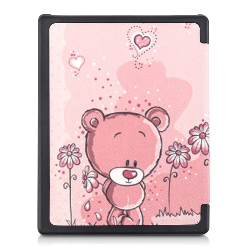 kwmobile Cover for Kobo Aura Edition 1 Case - eReader Flip Case with Auto Sleep Function - Owl Sleeping with Brown Mint Green