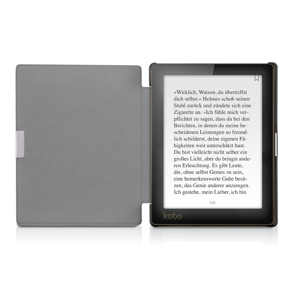 kwmobile Cover for Kobo Aura Edition 1 Case - eReader Flip Case with Auto Sleep Function - Owl Sleeping with Brown Mint Green