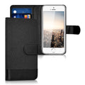 kwmobile Wallet Case compatible with Apple iPhone SE (1st Gen 2016) / iPhone 5 / iPhone 5S - Stand Case - Phone Cover Card Slots Black
