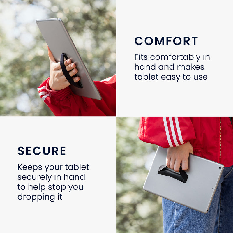 kwmobile Tablet Finger Holder Grip - Self-Adhesive Tablet PC Finger Holder compatible with iPad Samsung Sony Tablets