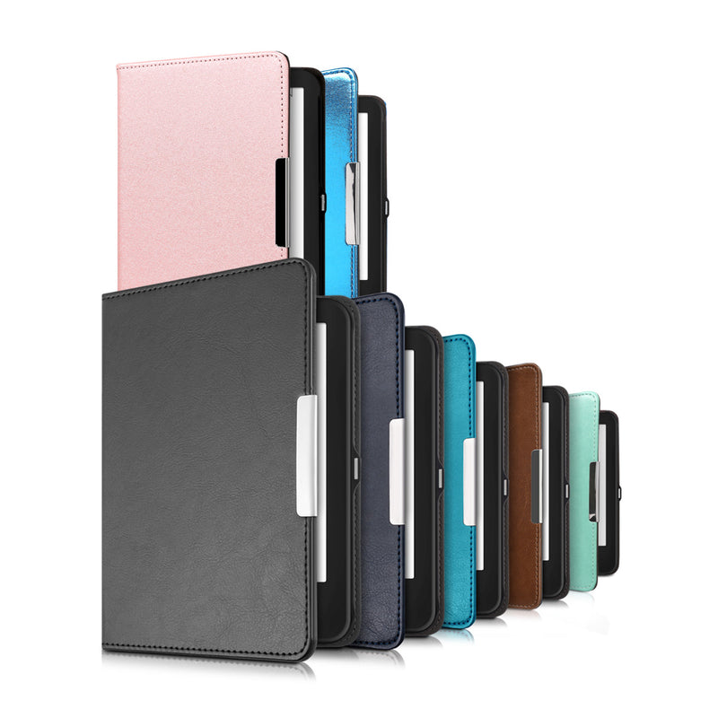 kwmobile Klapphülle kompatibel mit Tolino Shine 2 HD Hülle - eReader Case aus Kunstleder - Cover - Schwarz Schwarz  