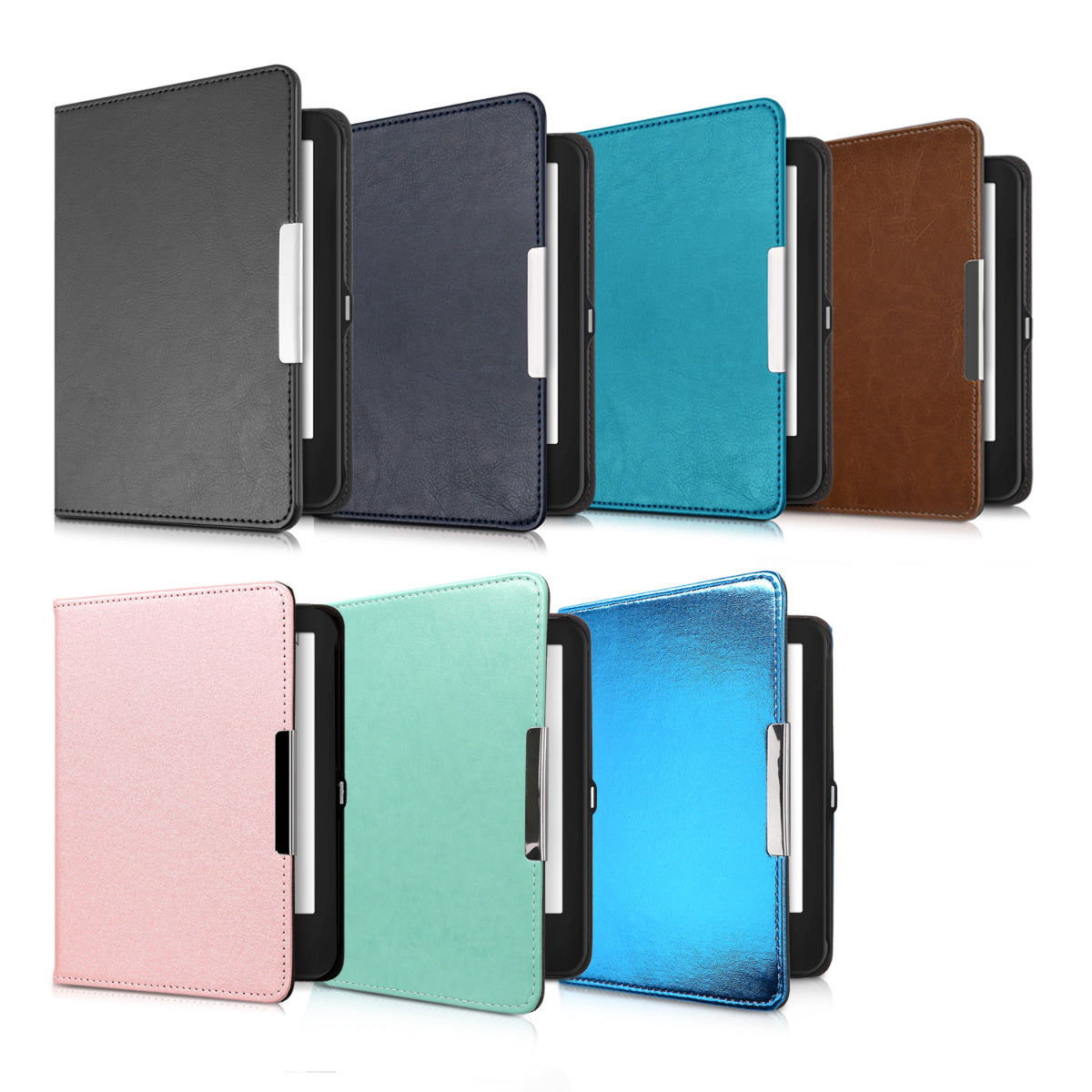 kwmobile Flip Case compatible with Tolino Shine 2 HD Case - eReader Case made of Faux Leather - Cover