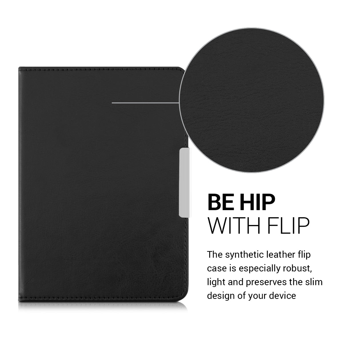 kwmobile Flip Case compatible with Tolino Shine 2 HD Case - eReader Case made of Faux Leather - Cover