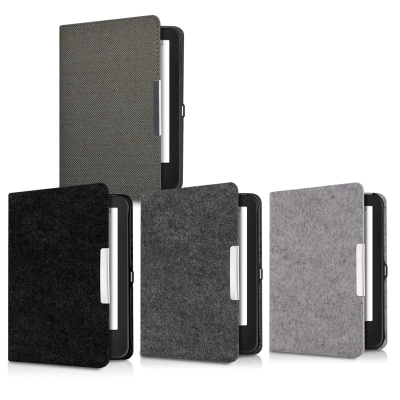 kwmobile Hülle kompatibel mit Tolino Shine 2 HD - Filz Stoff eReader Schutzhülle Cover Case - Dunkelgrau Dunkelgrau  