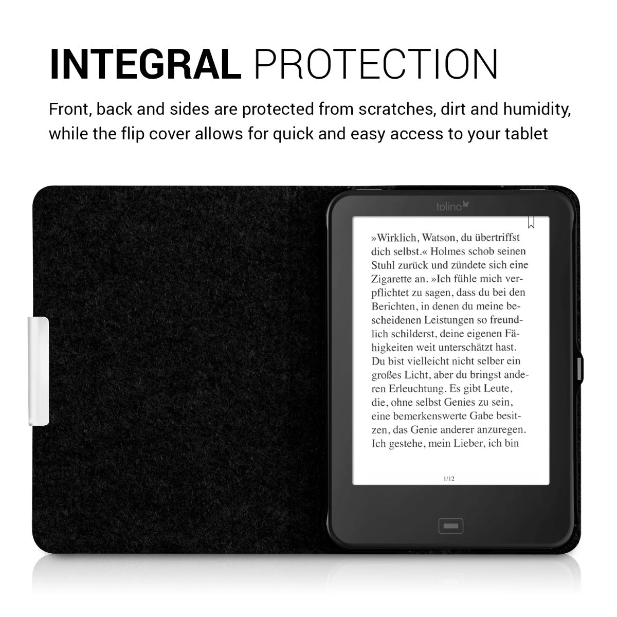 kwmobile Case Compatible with Tolino Shine 2 HD eReader Protective Cover Case