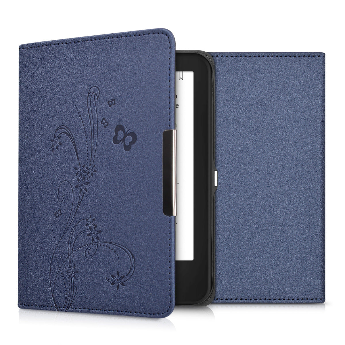 kwmobile Case for Tolino Shine 2 HD Cover - eReader Flip Case with Auto Sleep Function - Vines Butterfly