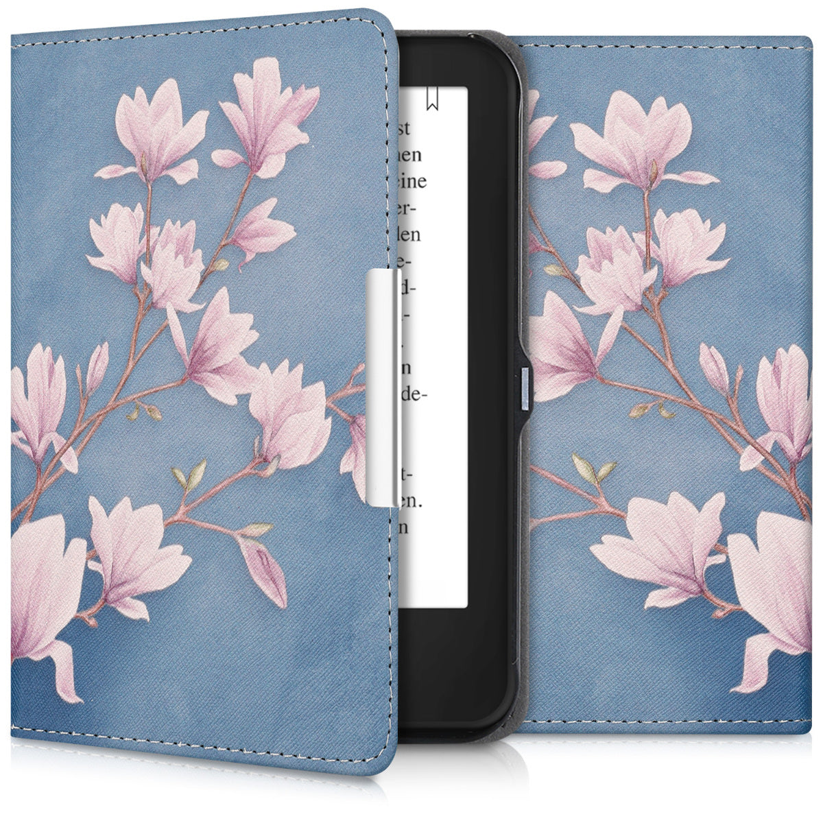 kwmobile Case for Tolino Shine 2 HD Cover - eReader Flip Case with Auto Sleep Function - Vines Butterfly