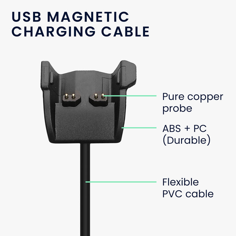 kwmobile USB Cable Charger compatible with Garmin Vivosmart HR Plus/Approach X40 Charging Cable Smart Watch Replacement Cable Fitness Tracker Charging Cable