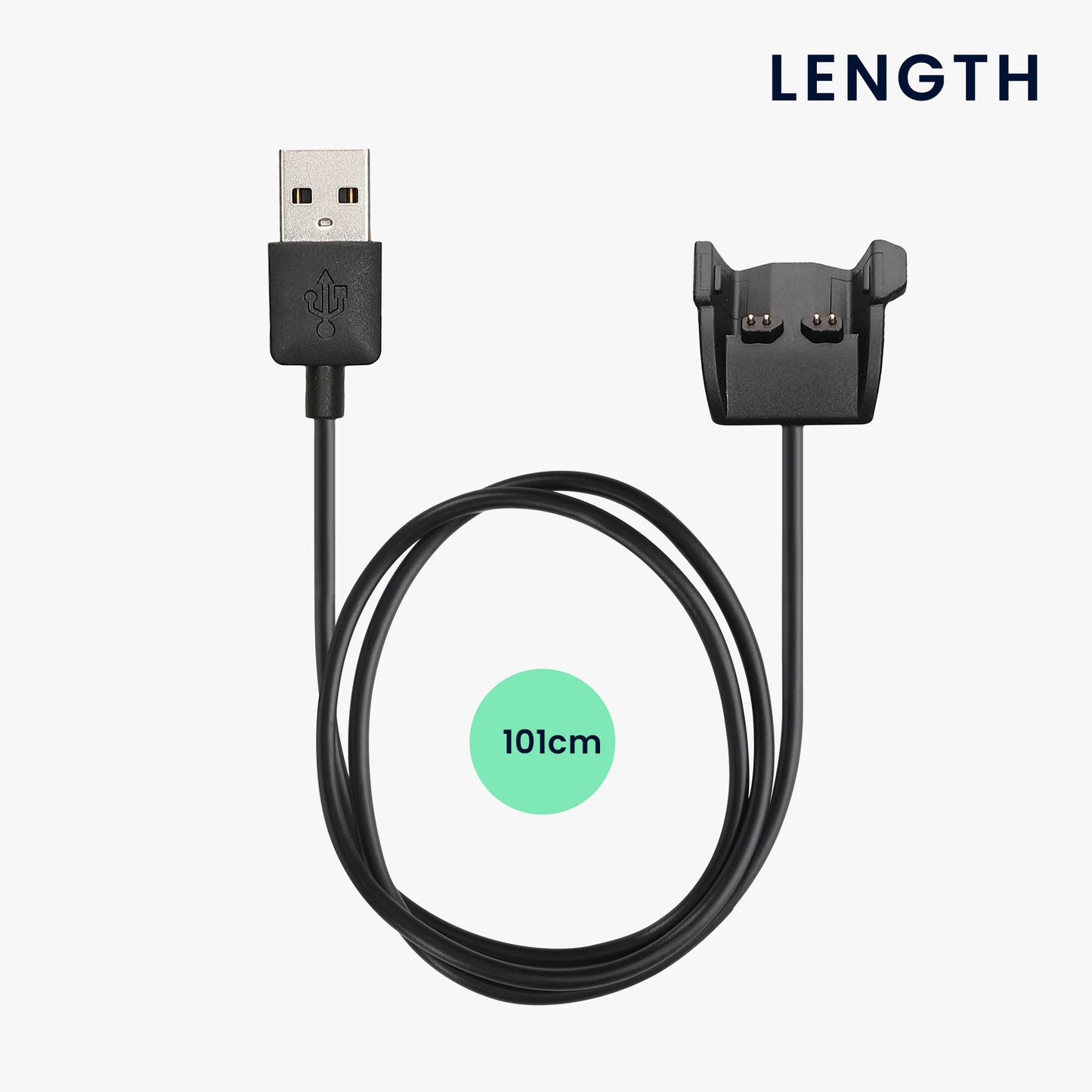 kwmobile USB Cable Charger compatible with Garmin Vivosmart HR Plus/Approach X40 Charging Cable Smart Watch Replacement Cable Fitness Tracker Charging Cable
