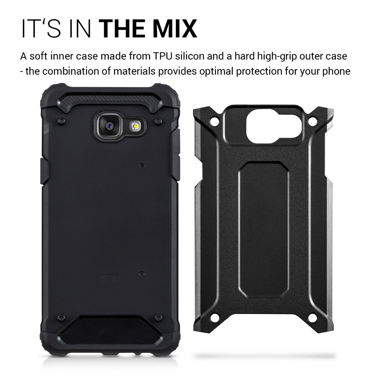 kwmobile Case Compatible with Samsung Galaxy A5 (2016) - Hybrid Phone Cover Case Protective Cover