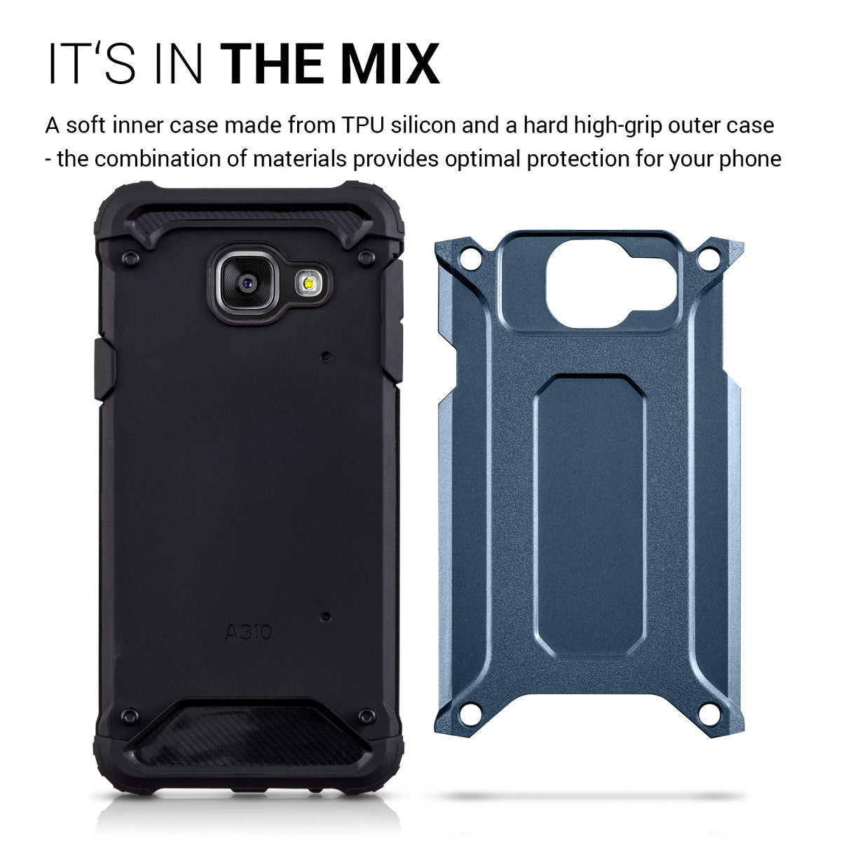 kwmobile Case Compatible with Samsung Galaxy A3 (2016) - Hybrid Phone Cover Protective Case