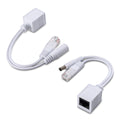 kwmobile Passive Power over Ethernet PoE Adapter Kabel Set - Injektor + Splitter Kabel für Netzwerk, IP Telefon und IP Kamera Weiß  