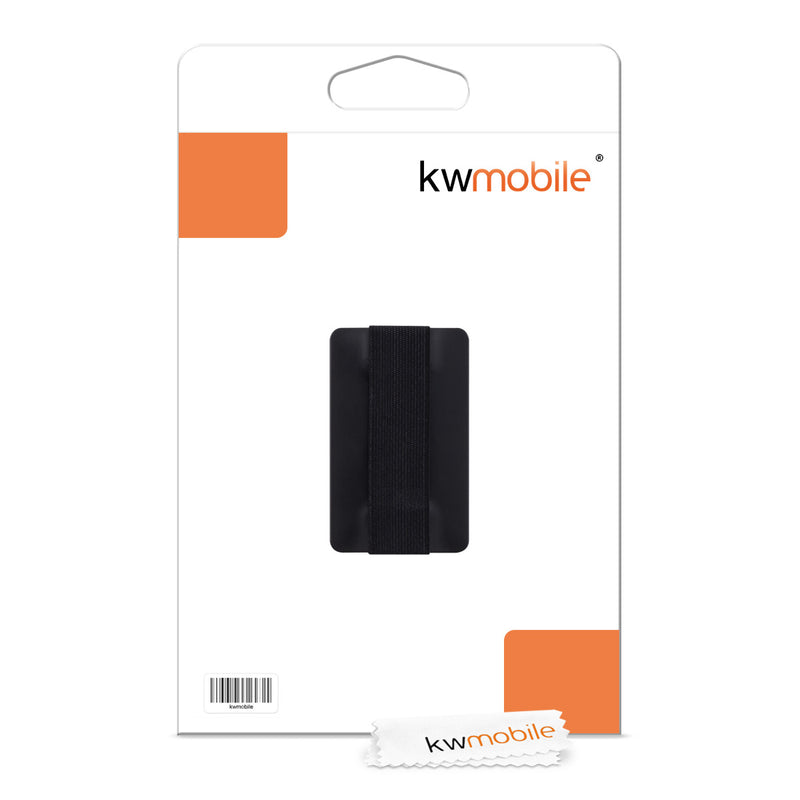 kwmobile Slim Smartphone Finger Grip Holder - Self-Adhesive Phone Finger Holder compatible with iPhone Samsung Sony Phones
