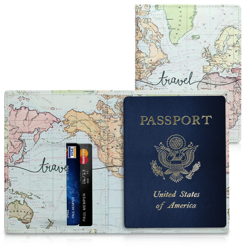 kwmobile Passport Holder with Card Slots ID Holder Passport Case Card Wallet Bag Multicolored