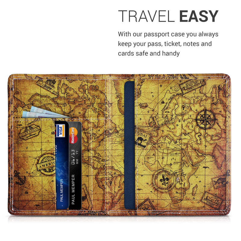 kwmobile Passport Holder with Card Slots ID Holder Passport Case Card Wallet Bag Multicolored