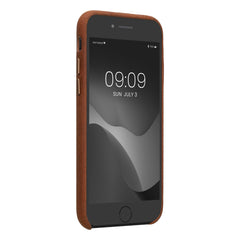 Leder Hülle kompatibel mit Apple iPhone SE (2022) / iPhone SE (2020) / iPhone 8 / iPhone 7 - Braun - Hüllen