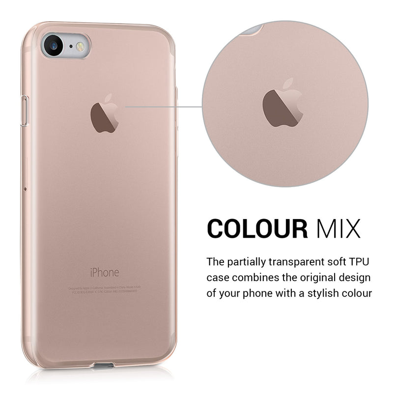 kwmobile Case Compatible with Apple iPhone SE (2022) / iPhone SE (2020) / iPhone 8 / iPhone 7 - Silicone Phone Case Transparent - Mobile Phone Cover