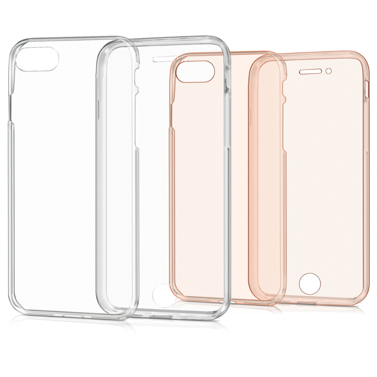 kwmobile Schutzhülle kompatibel mit Apple iPhone SE (2022) / iPhone SE (2020) / iPhone 8 / iPhone 7 - Hülle Silikon Komplettschutz - Handy Cover Case Transparent Transparent  