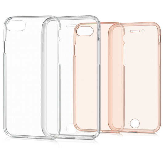 kwmobile Schutzhülle kompatibel mit Apple iPhone SE (2022) / iPhone SE (2020) / iPhone 8 / iPhone 7 - Hülle Silikon Komplettschutz - Handy Cover Case Transparent Transparent  