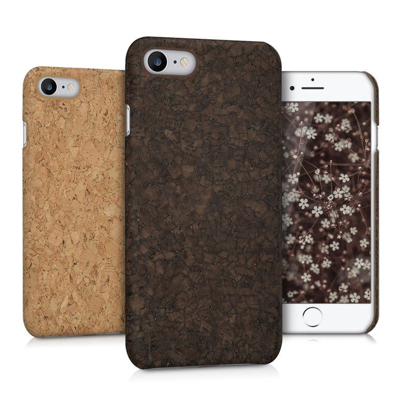 kwmobile Schutzhülle kompatibel mit Apple iPhone SE (2022) / iPhone SE (2020) / iPhone 8 / iPhone 7 - Hülle Kork - Handyhülle - Handy Case Cover Hellbraun Hellbraun  