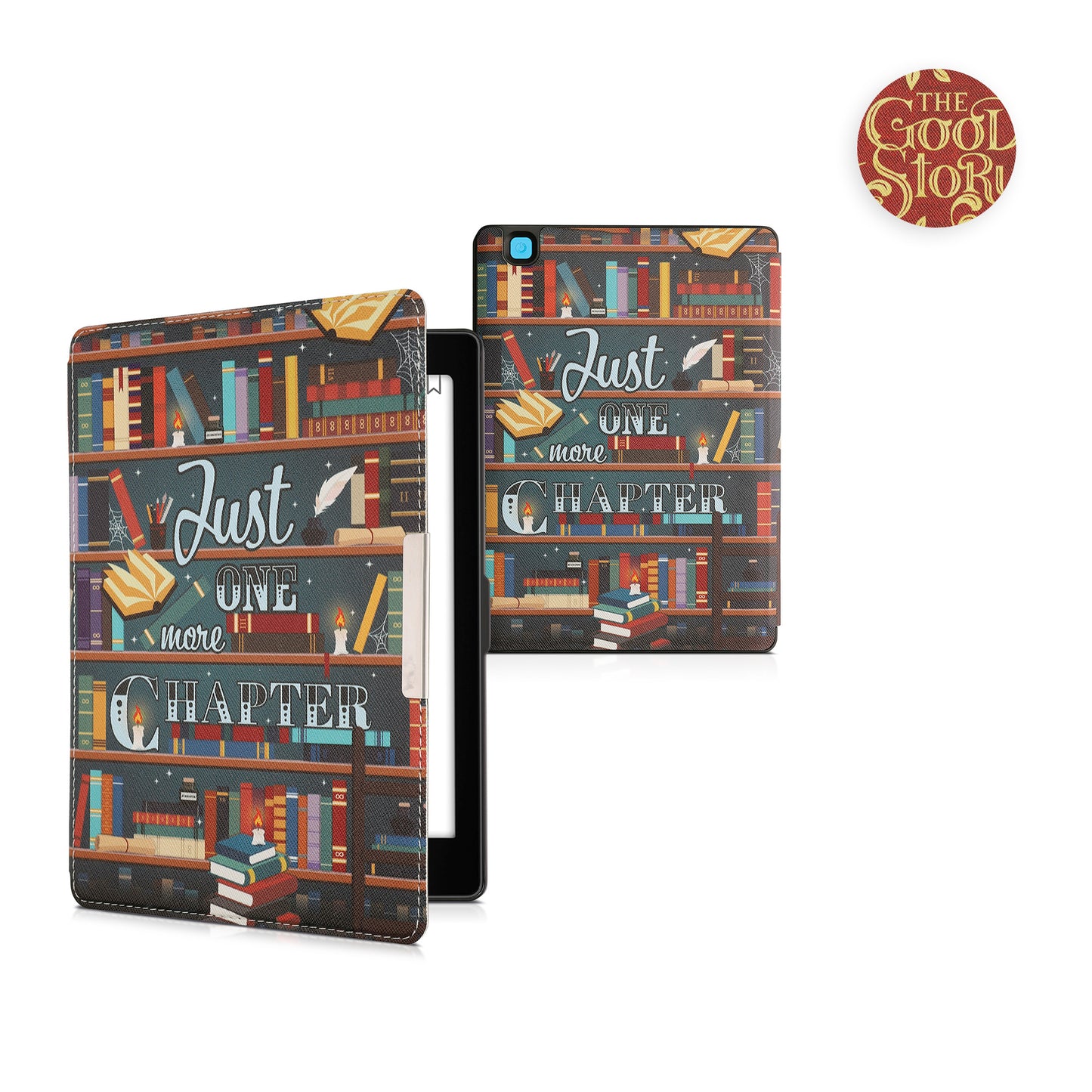 kwmobile Klapphülle kompatibel mit Kobo Aura ONE Hülle - eReader Case - Buchcover Good Story Gelb Orange Rot Gelb  [dsg32]