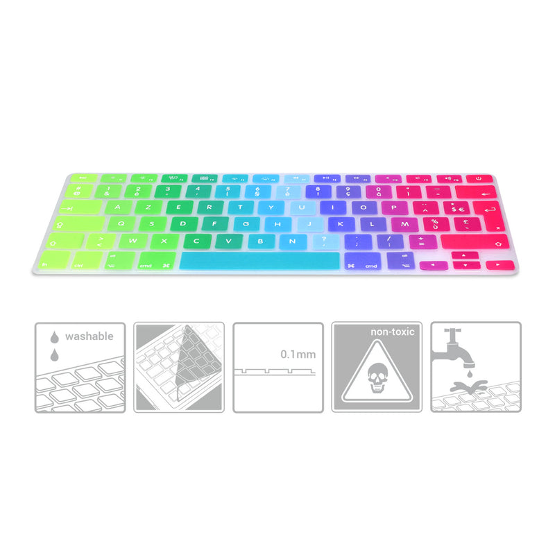 kwmobile Silicone Keyboard Protector AZERTY (France, Belgium) compatible with Apple MacBook Air 13''/Pro Retina 13''/15'' (up to mid-2016) A1369, A1466, A1502, A1425, A1398