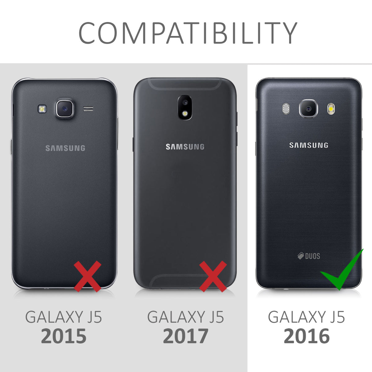 kwmobile Case Compatible with Samsung Galaxy J5 (2016) DUOS - Phone Cover with Card Slots