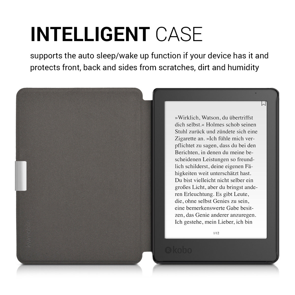 kwmobile Cover for Kobo Aura Edition 2 Case - eReader Flip Case with Auto Sleep Function