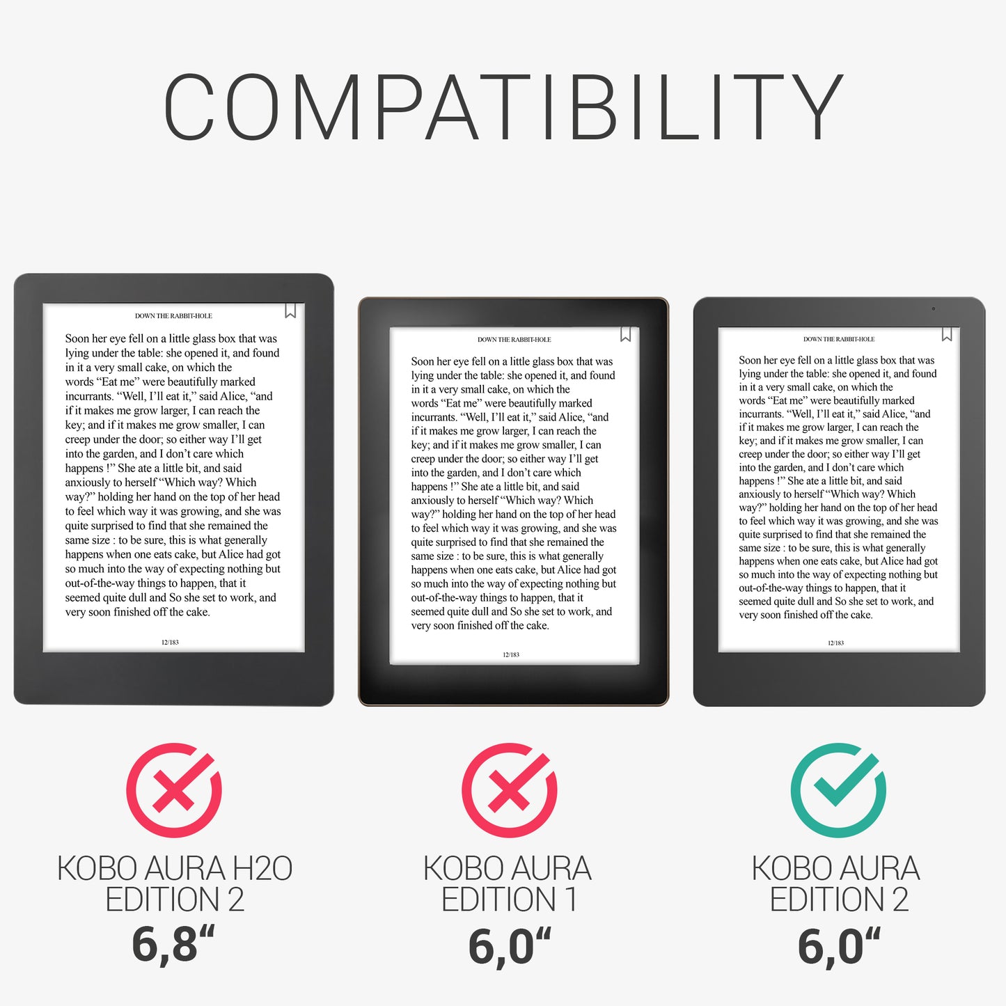 kwmobile Cover for Kobo Aura Edition 2 Case - eReader Flip Case with Auto Sleep Function
