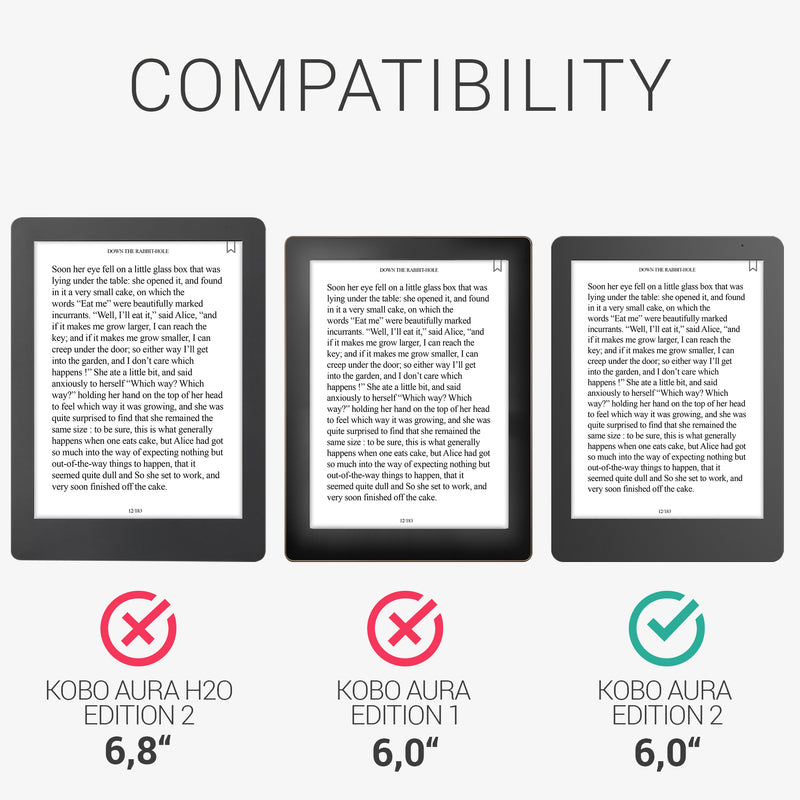 kwmobile Cover for Kobo Aura Edition 2 Case - eReader Flip Case with Auto Sleep Function