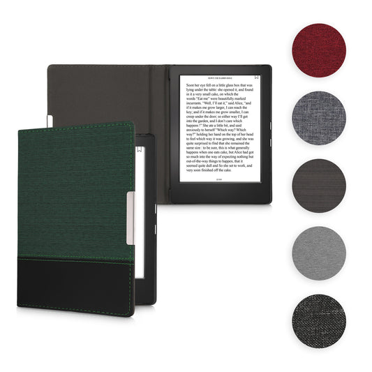 kwmobile Hülle kompatibel mit Kobo Aura H2O Edition 1 - Canvas eReader Schutzhülle Cover Case - Dunkelrot Schwarz Dunkelrot  