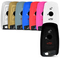 kwmobile Autoschlüssel Silikon Hülle kompatibel mit BMW 3-Tasten Funk Autoschlüssel (nur Keyless Go) - Schlüsselhülle in Grau Rot Grau  