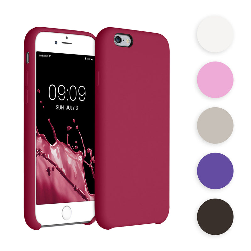 kwmobile Hülle kompatibel mit Apple iPhone 6 / 6S Hülle - Silikon Handy Case - Handyhülle weiche Oberfläche - kabelloses Laden - Himbeer Pink Himbeer Pink  