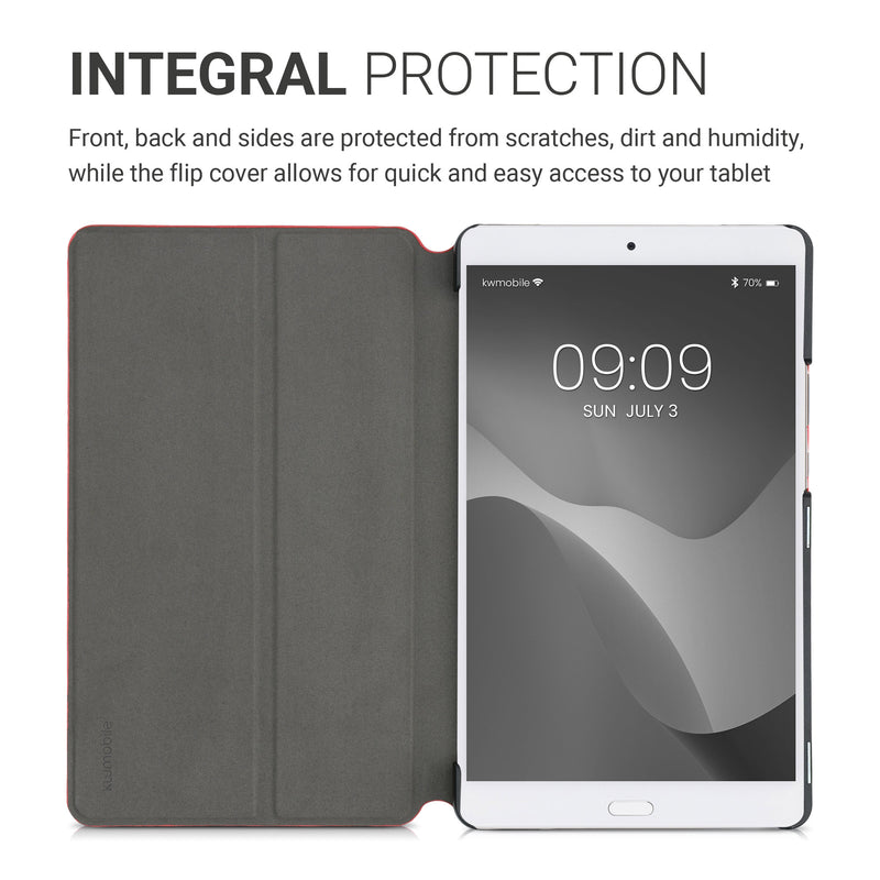 kwmobile Protective Case compatible with Huawei MediaPad M3 8.4 - Slim Case - Tablet Cover Case with Stand Black