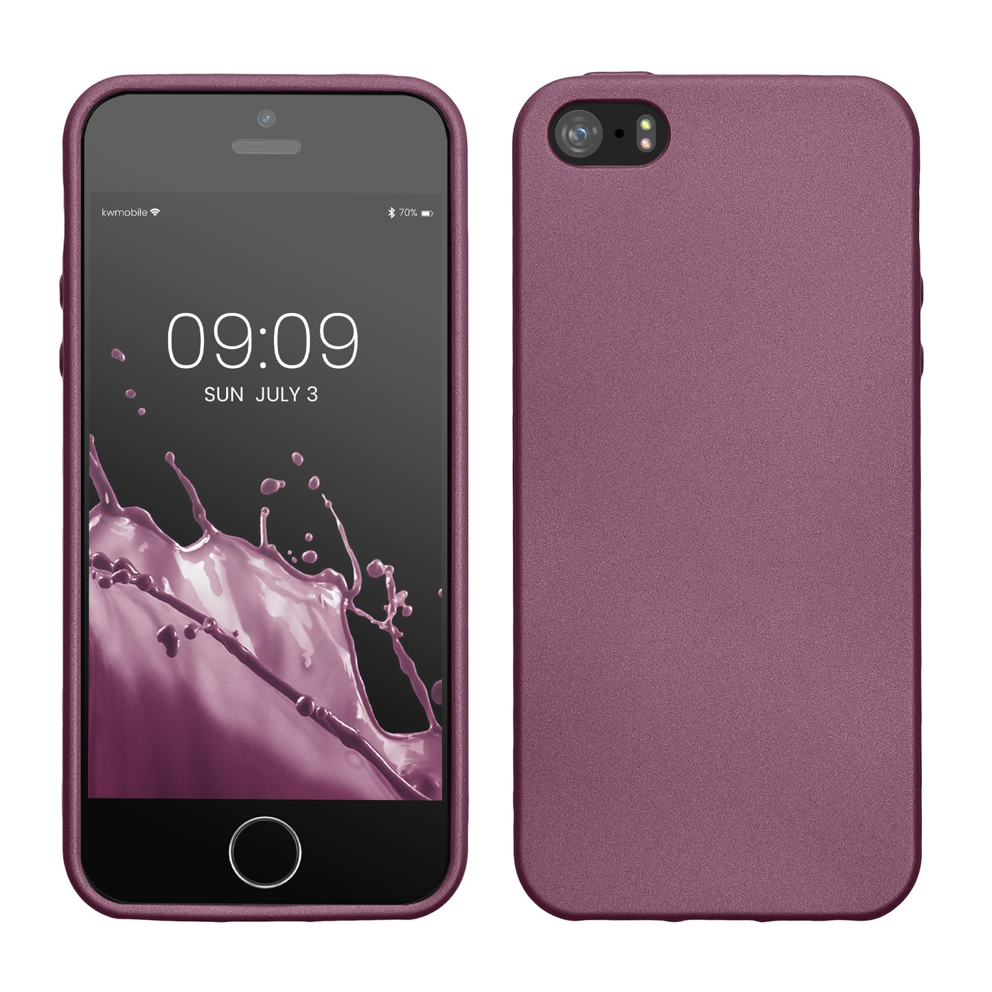 kwmobile Case kompatibel mit Apple iPhone SE (1.Gen 2016) / iPhone 5 / iPhone 5S Hülle - Schutzhülle aus Silikon metallisch schimmernd - Handyhülle Metallic Lavendel Metallic Lavendel  