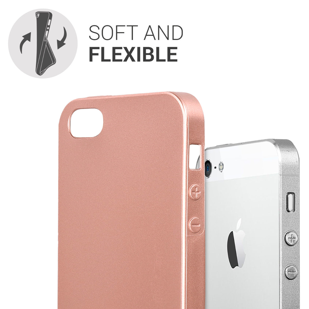 kwmobile Phone Case for Apple iPhone SE (1st Gen 2016) / iPhone 5 / iPhone 5S - Silicone Cover Protective Case