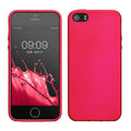 kwmobile Case kompatibel mit Apple iPhone SE (1.Gen 2016) / iPhone 5 / iPhone 5S Hülle - Schutzhülle aus Silikon metallisch schimmernd - Handyhülle Metallic Pink Metallic Pink  