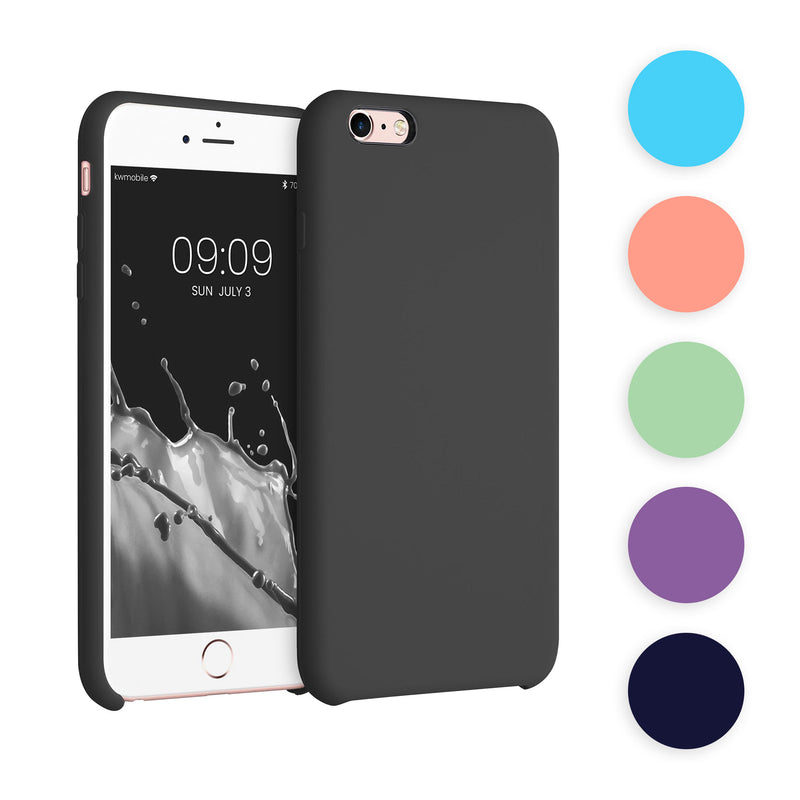 kwmobile Hülle kompatibel mit Apple iPhone 6 Plus / 6S Plus Hülle - Silikon Handy Case - Handyhülle weiche Oberfläche - kabelloses Laden - Dunkelgrün Dunkelgrün  