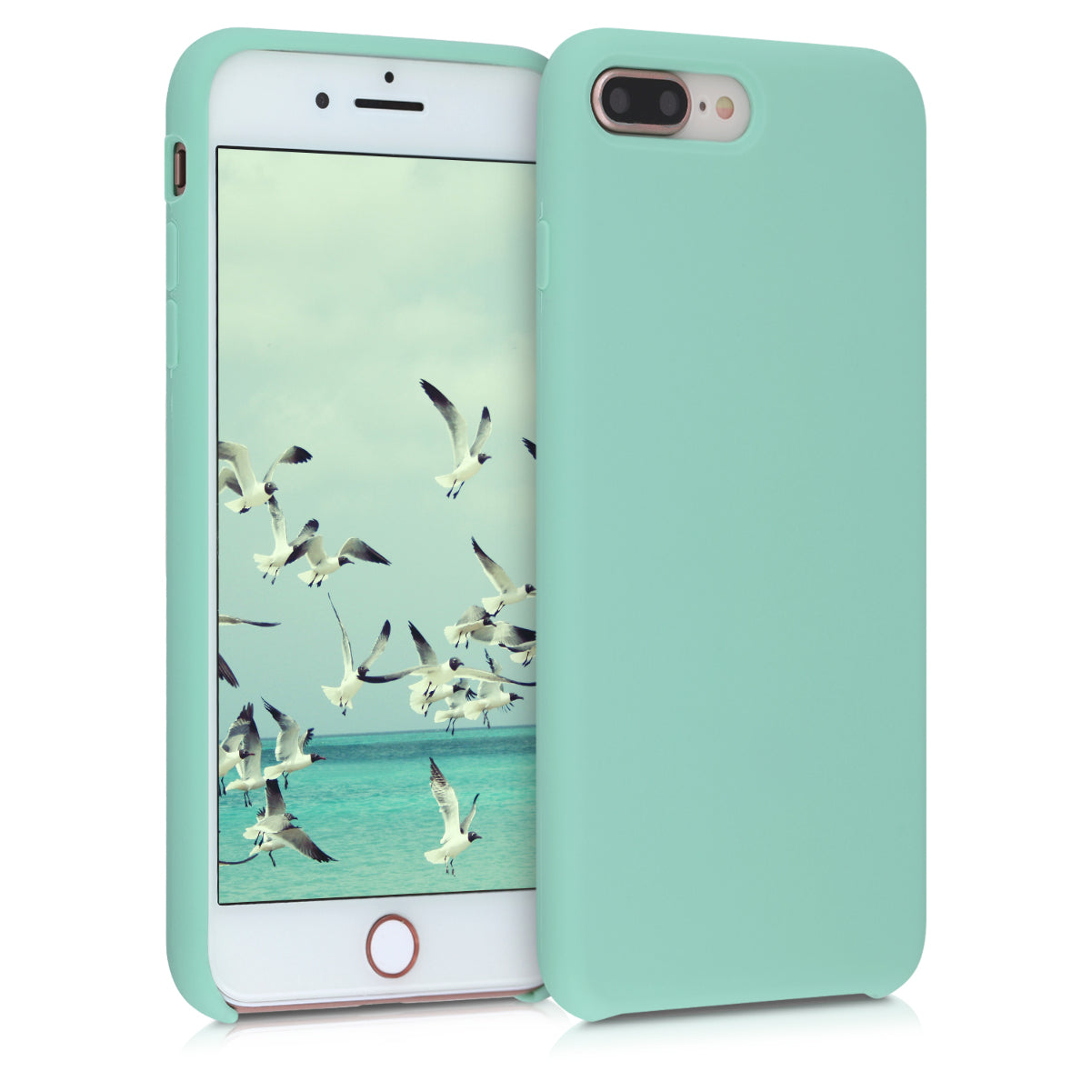 kwmobile Phone Case for Apple iPhone 7 Plus / iPhone 8 Plus Case - Silicone - Wireless Charging - Protective Cover