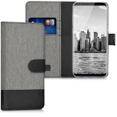 Kunstleder Hülle kompatibel mit Samsung Galaxy S8 - Grau - Hüllen