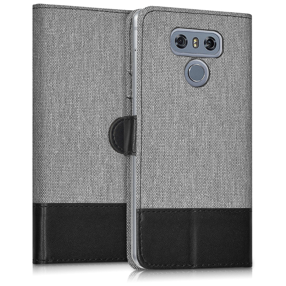 kwmobile Wallet Case compatible with LG G6 - Case with Stand - Phone Cover Card Slots