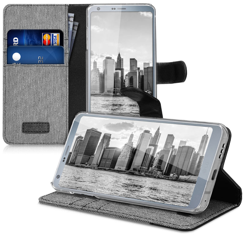 kwmobile Wallet Case compatible with LG G6 - Case with Stand - Phone Cover Card Slots