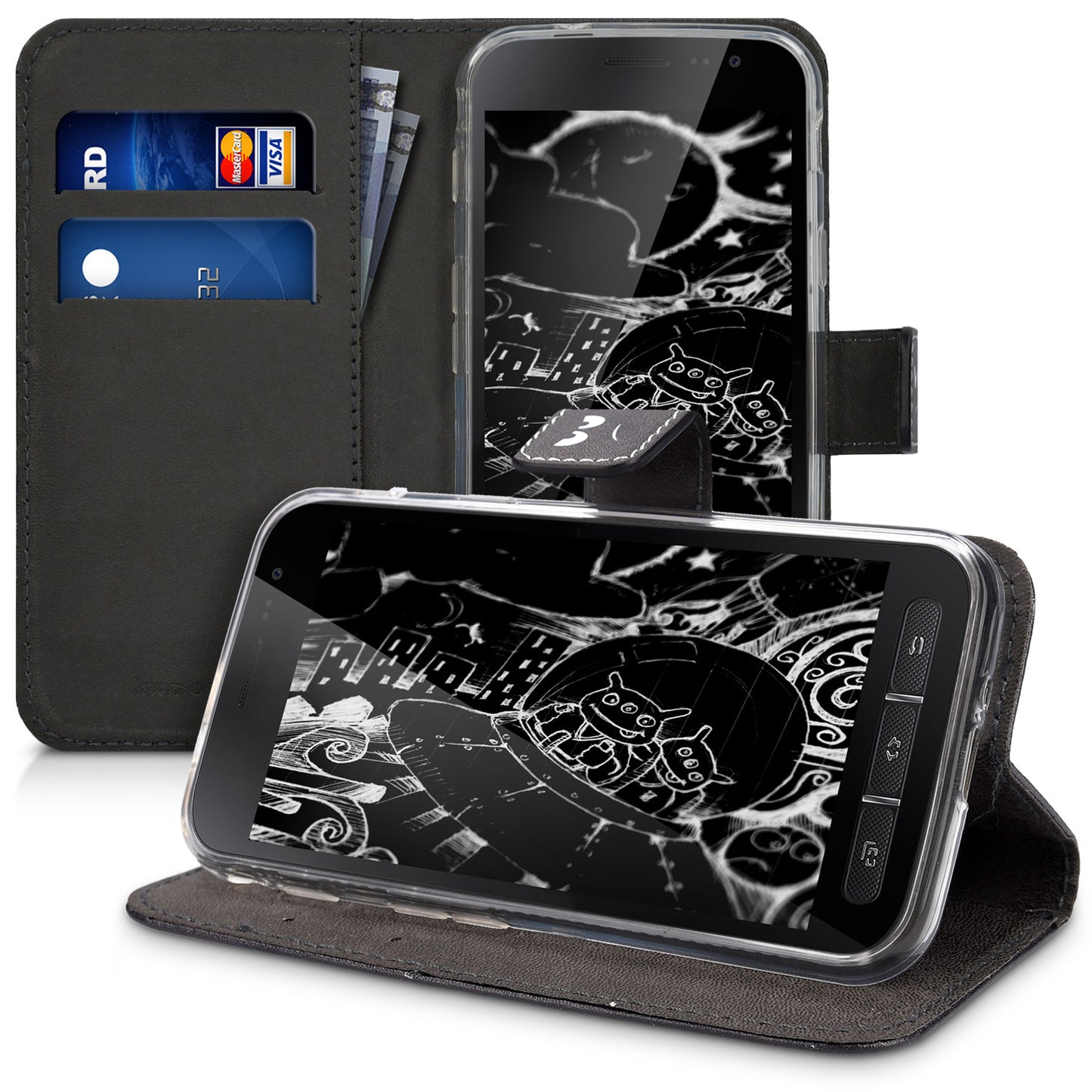 Faux Leather Case compatible with Samsung Galaxy Xcover 4 / 4S
