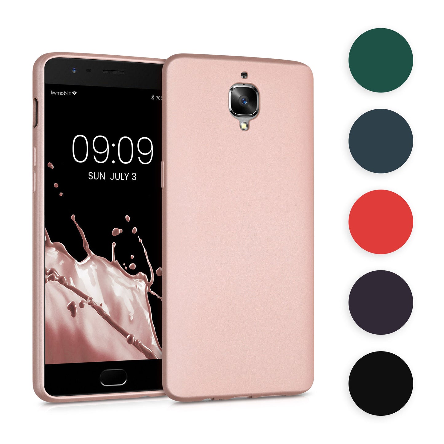 kwmobile Case kompatibel mit OnePlus 3 / 3T Hülle - Schutzhülle aus Silikon metallisch schimmernd - Handyhülle Metallic Petrol Metallic Petrol  