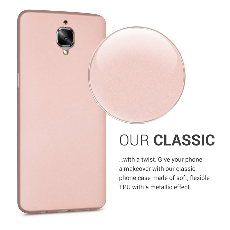 kwmobile Phone Case for OnePlus 3 / 3T - Metallic Shimmering Silicone Case - Protective Cover