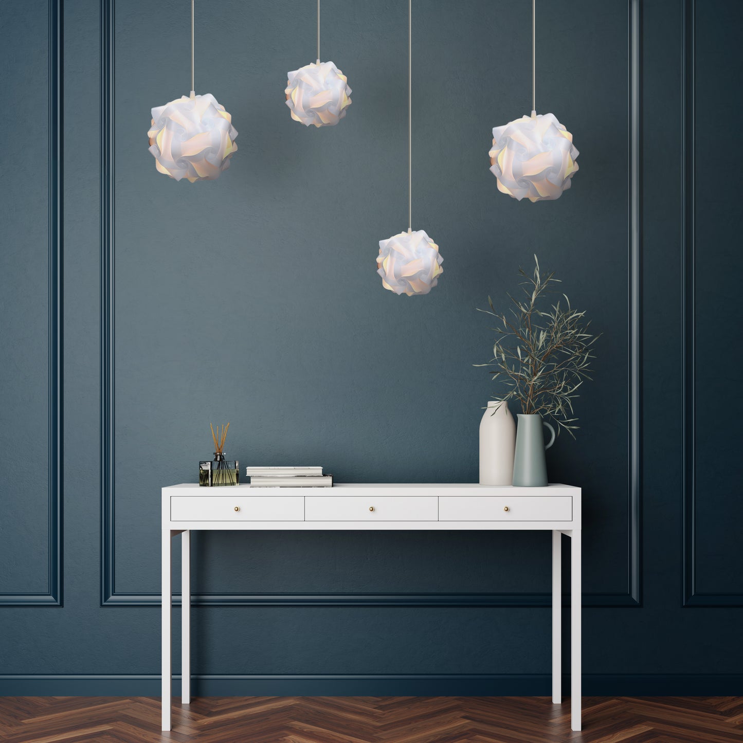 kwmobile Puzzle Lampshade Hanging Lamp - Ceiling Lamp Pendant Light - Puzzle Lamp min. 15 Designs - Size M Ø approx. 27 cm