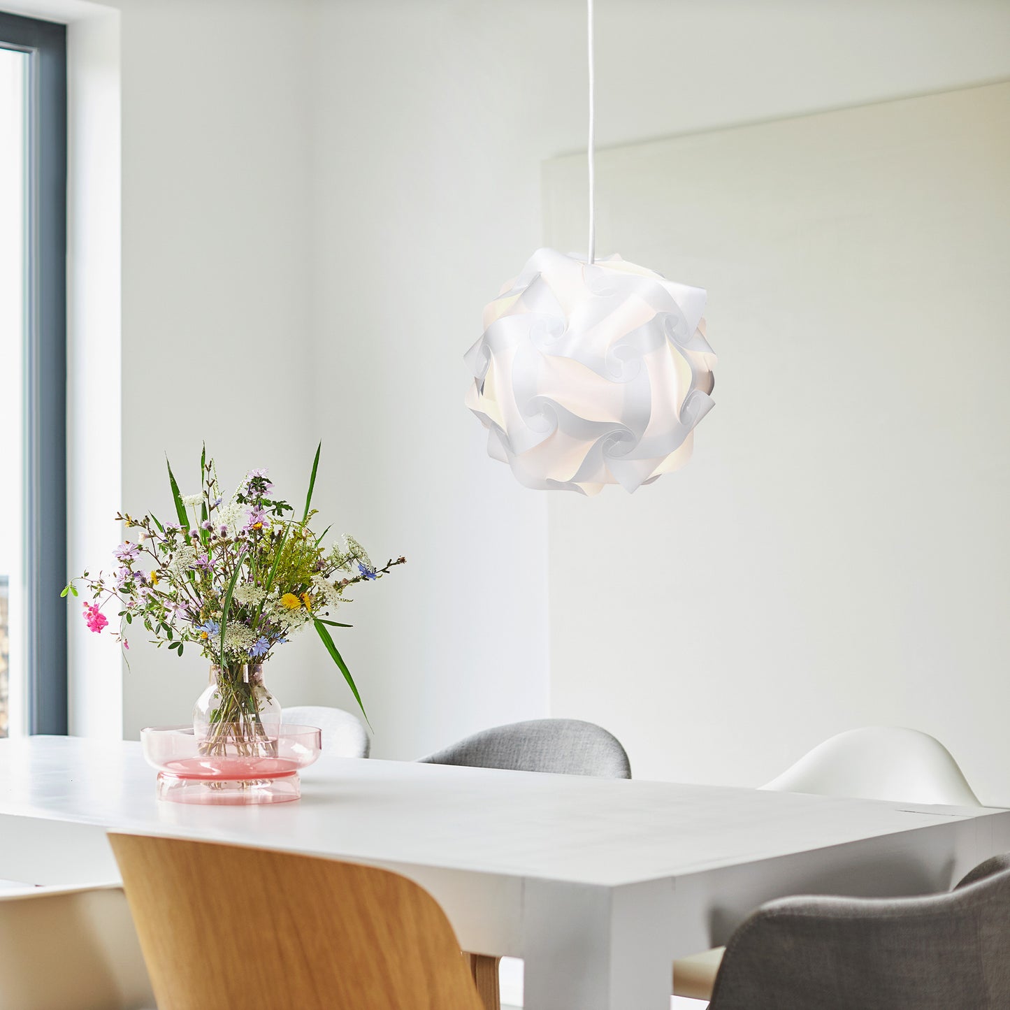 kwmobile Puzzle Lampshade Hanging Lamp - Ceiling Lamp Pendant Light - Puzzle Lamp min. 15 Designs - Size M Ø approx. 27 cm